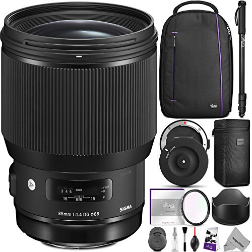 Sigma 85mm F/1.4 DG HSM Art Lens For Canon EF Cameras W/Sigma USB Dock & Advanced Photo And Travel Bundle