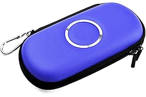 HIPIPOOO Portable Hard Carry PSP Bag Protective Case Shell Travel Bag for Sony PSP 1000/2000/3000 Game Console (Blue)
