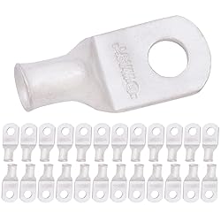 SELTERM 25pcs 6 AWG 1/4" Stud (Wide Pad) Marine