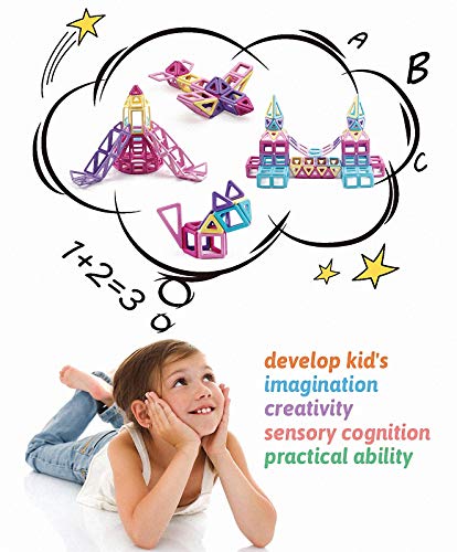 ASOK 149 Pcs Mini Magnetic Blocks Castle Building Tiles Edutainment Toys Develop Creativity Imagination STEM Toys for Kids Age 4 5 6 7 8 9 Years Old Girls Boys Gifts