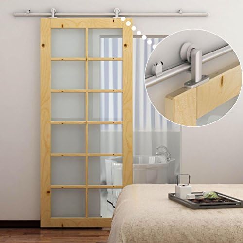 6.6FT Aluminum-alloy Antique Style Sliding Barn Wood Door Hardware Closet Set