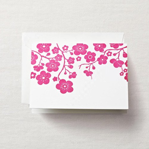 Crane & Co. Letterpress Plum Blossom Note (CF1329), Pack of 10