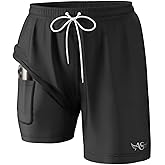 Angel season Men's 7" Quick Dry Swim Trunks with Compression Liner 2025 New Beach Board Shorts Bathing Suit with Pockets
