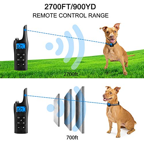Chrislley Dog Training Collar with Remote 2700Ft Shock Collar for Dogs 4 Modes IP67 Waterproof Rechargeable 0~99 Levels Bark Collar(Beep,Vibration and Shock)
