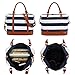 CAMTOP Women Ladies Weekender Travel Bag Canvas Overnight Carry-on Duffel Luggage Tote Bag (Big Stripe - Blue)