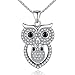 GOXO Mother and Child Cubic Zirconia Owl Bird Pendant Necklace Sterling Silver Owl Necklace For Women Mother 18