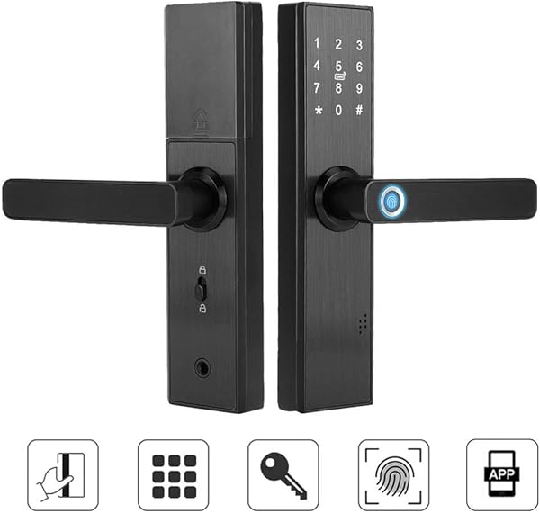 JJ Accessory Touchscreen Smart Lock WiFi Touch Screen Fingerabdruck Passwort IC Karte Smart Trschloss mit mechanischem Schlssel fr Tuya