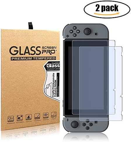 Nintendo Switch Tempered Glass Film, LAKASARA Anti-Scratch Screen Protector with Double Defense Technology for Nintendo Switch (2-Pack)