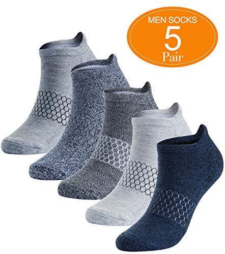 Athletic Running Socks Low Cut No Show Sport Sock Arch Support 5 Pack