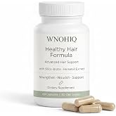 Minnah Healthy Hair Formula with Silica, Hair Growth Supplement for Women, Horsetail Extract &amp; Vitamins, Supports Hair Strength, Thickness &amp; Shine, Non-GMO &amp; Gluten Free, 60 Capsules- 30 Day Supply
