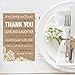 Hadley Designs 50 Wedding Kraft Thank You Place Cards, Rehearsal Dinner Thank You Table Sign, Menu Place Setting Card Notes, Placement Thank You Note Favors For Family & Guests