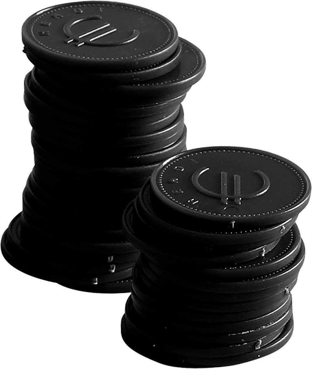 HENDI Coin tokens, black, ⌀25 mm