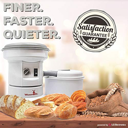 WONDERMILL Grain Mill Grinder with Flour Canister Electric Burr