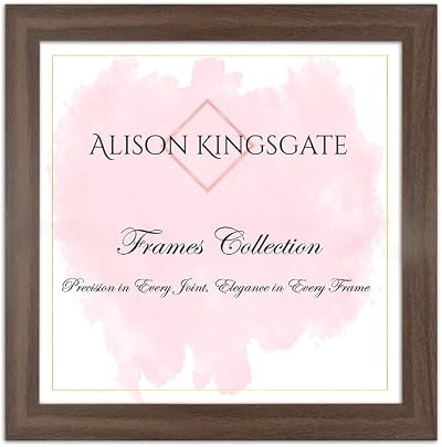 Alison Kingsgate Sleek 8x8 Picture Frame Walnut Wood Shatterproof Perspex Front