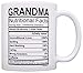 ThisWear Mothers Day Gifts for Grandma Nutritional Facts Label Funny Gifts for Grandma Gag Gift 11oz Ceramic Coffee Mug with Handle