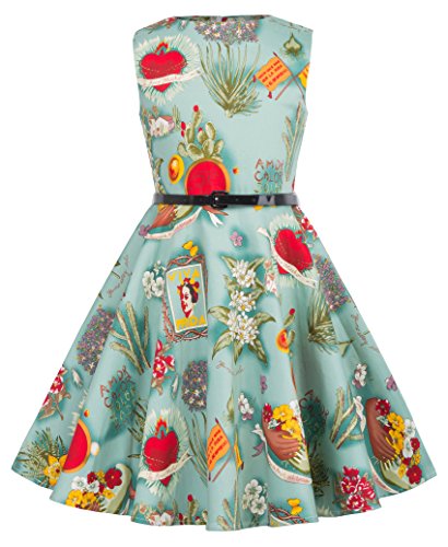 Girls sleeveless floral vintage casual dresses 9-10yrs …