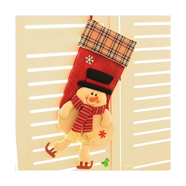 2 PCS Christams Stockings, Lionsoul 3D Large Classic Santa Claus Snowman Christmas Stockings Gift Bags, 18 inch - Image 4
