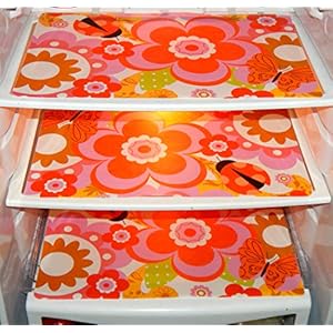 Loomantha Miles To Go. PVC 3 Piece Refrigerator/Fridge Drawer Mat – Standard, Multicolor