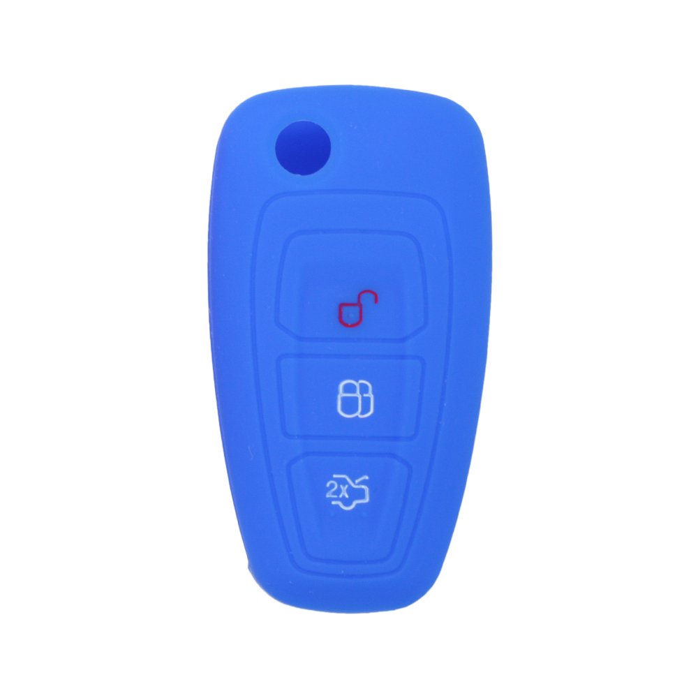 BROVACS Silicone Cover Protector Case Holder Skin Jacket Compatible with FORD Focus 3 Button Flip Remote Key Fob CV9704 Deep Blue