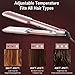 Ovonni Infrared Ionic Hair Straightener, Dual Voltage 2 inch Wide Plate Ceramic Tourmaline Flat Iron, Professional LCD Digital Display Auto Shut Off Straightener Iron for Restoring Damaged Hair (Gold)thumb 4
