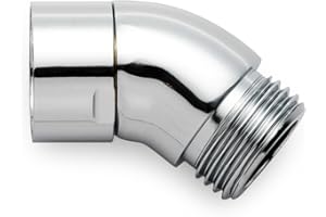 OFFO Shower Head Elbow Adapter, All Metal Handheld Shower Head Elbow Adapter Shower Arm Angle Adapter 135 Degrees, Chrome