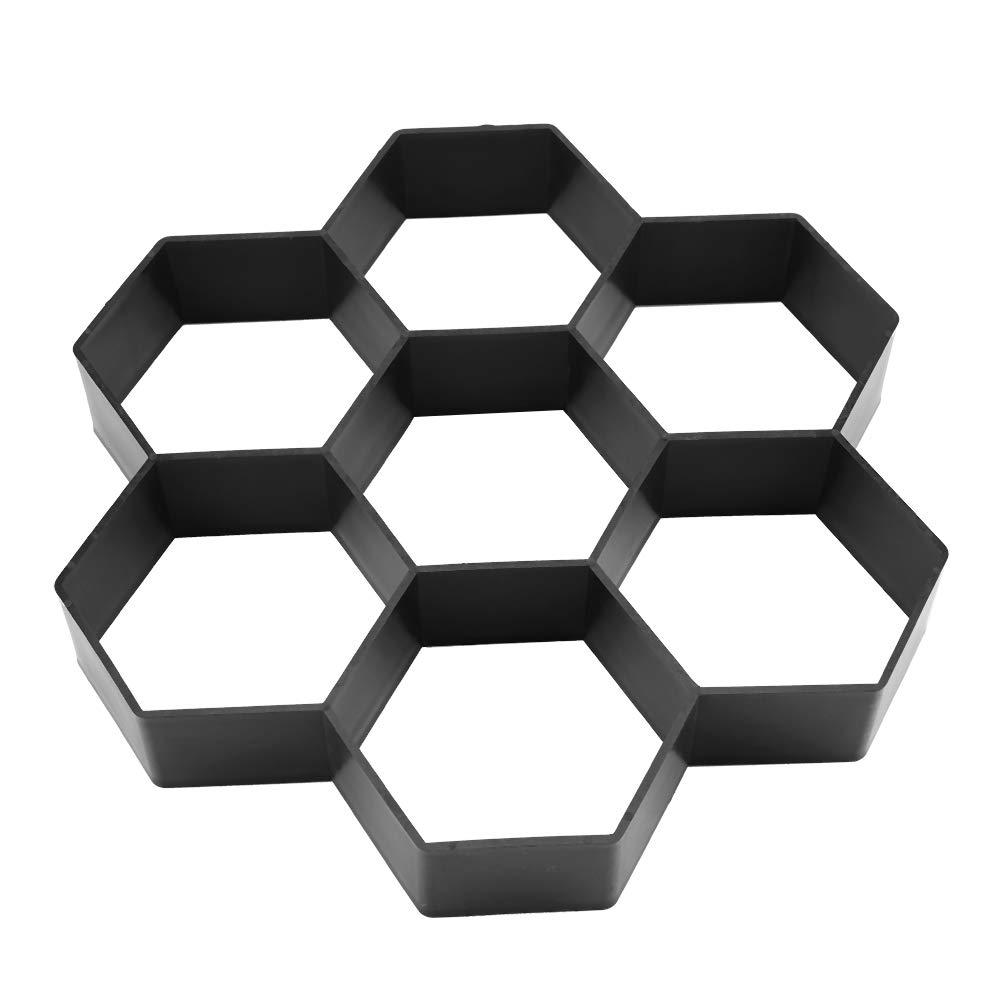 Kafuty Hexagon Garden Pavement Mould, DIY Manually Paving Cement Brick Stone Road Concrete Mould, Making Court Yards, Patios and Path, etc.