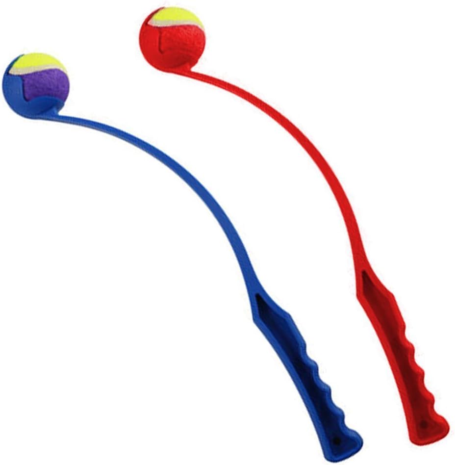 DOG BALL THROWER AND BALL (Blue)