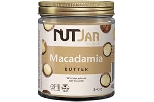 NutJar Premium Macadamia Butter 240 g, No Added Sugars, Colours or Preservatives, Vegan, Gluten Free, Keto Friendly, Made in 