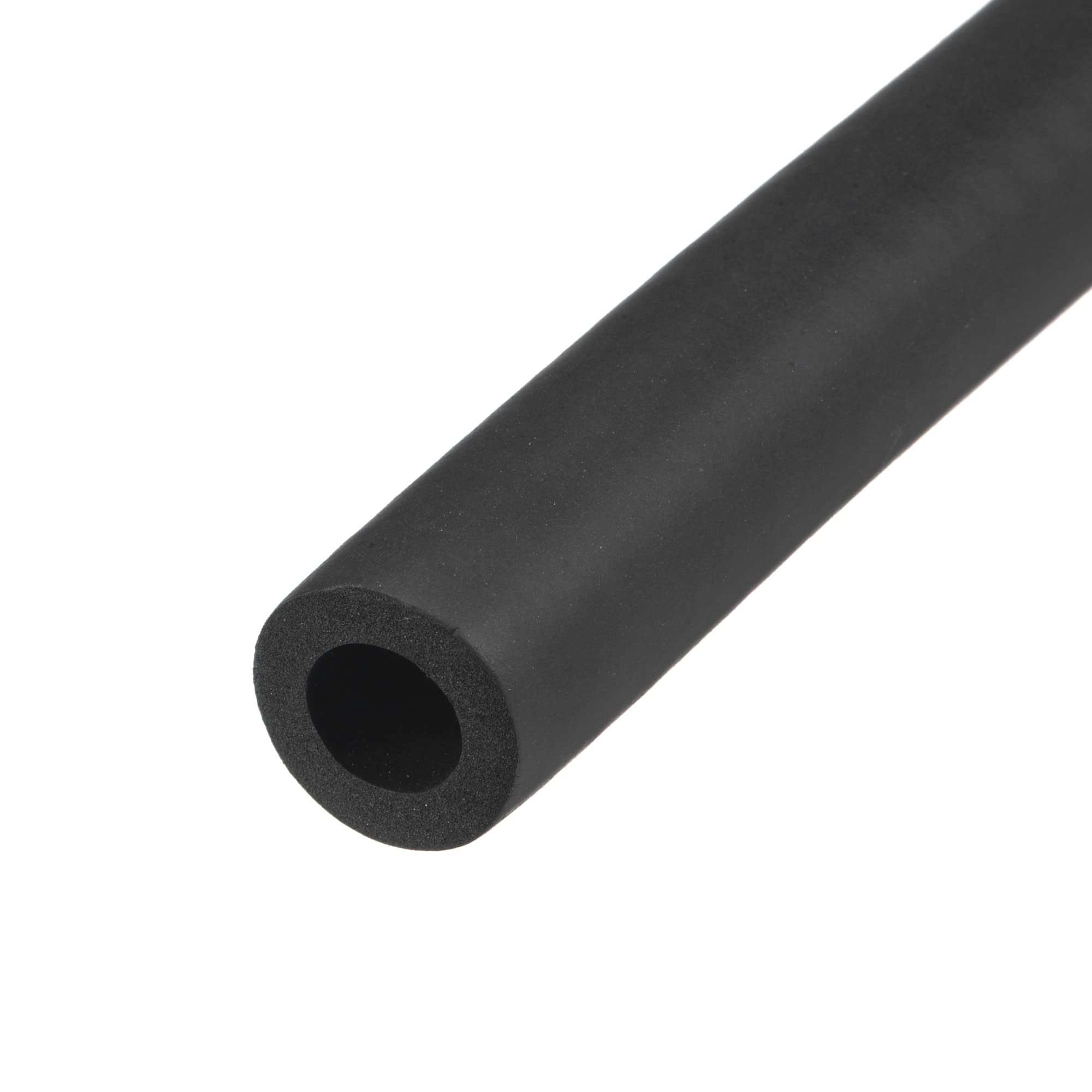 sourcing map Foam Tubing for Handle Grip Support, Pipe Insulation, 14mm ID 24mm OD 1m Length Black