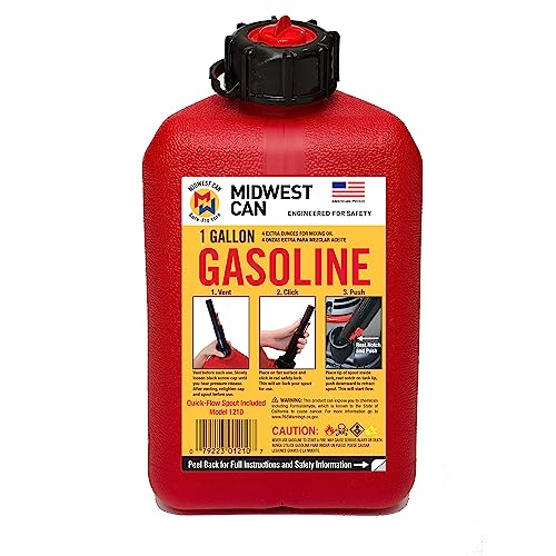 QuickFlow Spout Midwest Can 1210 Auto Shut Off Gasoline Can 1 Gallon