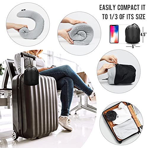 Travel Pillow for Airplane Memory Foam Neck Support Travel Pillows