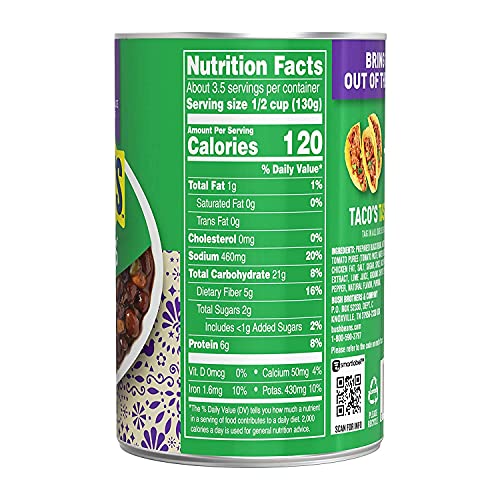 BUSH'S BEST Taco Fiesta Black Beans, Source of Plant Based Protein and