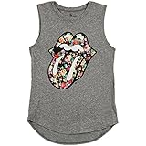 Rolling Stones Women's Floral Tongue Womens Tank Heather