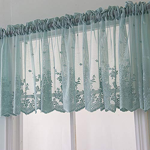 Haihuic Short Voile Sheer Valance Curtains Rod Pocket Curtain For