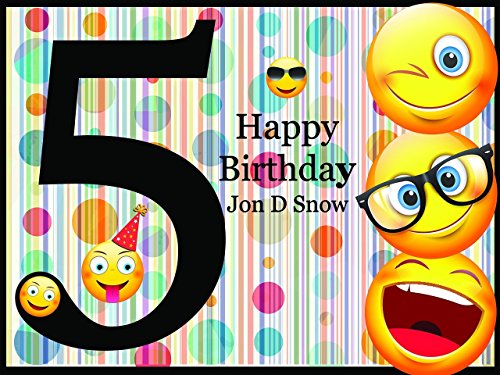 image for speedyorders Custom Emoji Personalized Birthday Poster With Happy Smil
