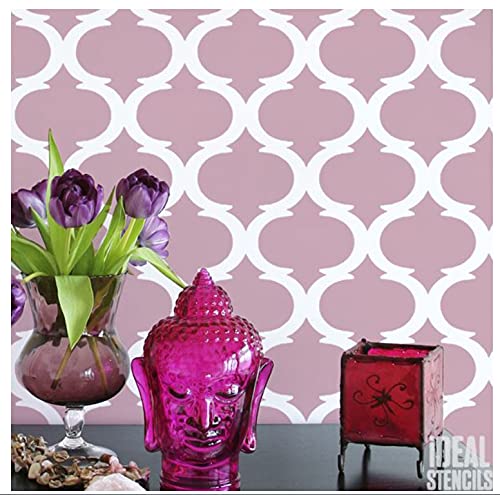 Ideal Stencils Moroccan Quatrefoil Wall Stencil, 42x60cm, Reusable Plastic, for Painting Walls, Floors, Fabrics and Furniture