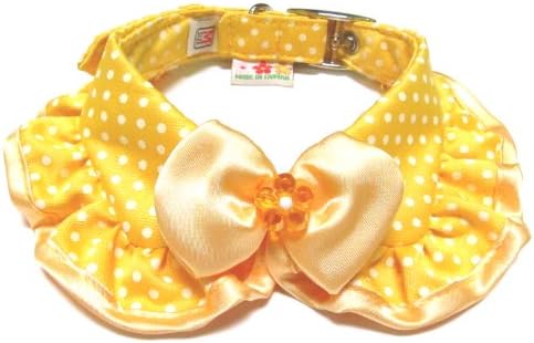 Optodigital Stylish Bow for Dogs, Polka Dot, Medium, Yellow