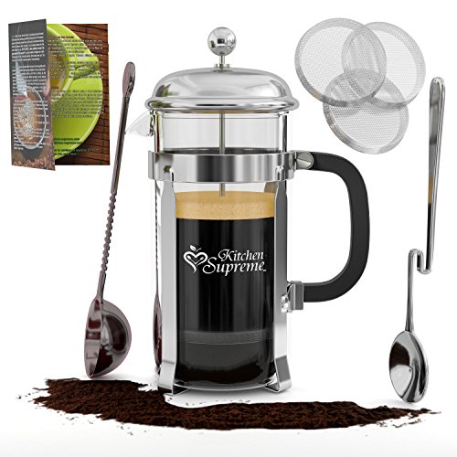 French Press Coffee & Tea Maker Complete Bundle 34 Oz Best Coffee