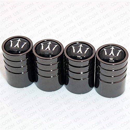 shangmao369 Maserati Black Chrome Auto Car Wheel Tire Air Valve Caps Stem Cover