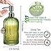 JASAI 18 Oz Soap & Lotion Glass Dispenser Rust Proof Stainless Steel Pump, Refillable Lotion Dispenser for Bathroom Kitchen Home, Premium Bathroom Soap Dispenser As Bathroom Accessories (Clear Green)