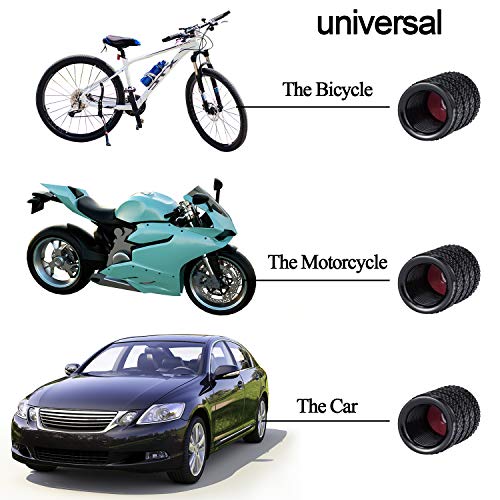 MENOLY Tire Valve Caps (20 Pack) Aluminum Heavy-Duty Stem Covers (Dust-Proof, O Rubber Seal) Universal Fit for Cars, SUVs, Bike and Bicycle, Trucks, Motorcycles - Black
