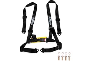 RASTP 4 Point Racing Safety Harness Set with 2" Straps for Racing Seat with SFI Certified,Black (Pack of 1)