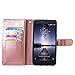 Harryshell Luxury 12 Card Slots Kickstand Shockproof PU Leather Wallet Flip Protective Case Cover with Wrist Strap for LG V20 (Rose Gold)