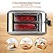 Toaster 2 Slice Stainless Steel Toasters,LCD Timer Display Compact Toaster Extra Wide Slots with 7 Bread Shade Settings&Defrost/Bagel/Cancel/Reheat Function,Removable Crumb Tray,900W Silver Toaster