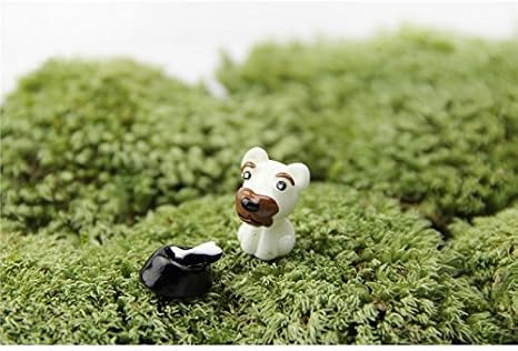 Amazon Wetietirガーデンフェアリーミニチュアかわいい動物犬庭マイクロ風景装飾クラフト装飾diy装飾用 ブラウン ホワイト オーナメント インテリア オンライン通販