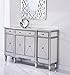 Elegant Lighting 3 Drawer 4 Door Cabinet in Silver Clear 60