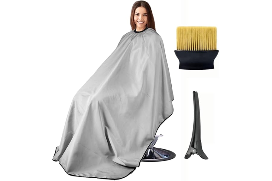 woniutch Professional Barber Cape with Neck Duster Brush and Hair clip; Hair Cutting Cape and Salon Cape for Men and Women