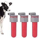 3PCS Calf Feeder Pacifier with Fixed Base for Feeding Milk Bucket Cow Nipple Calves Teats Soft Rubber Feeding Teats for Cattle Horse Donkey (Style-2)