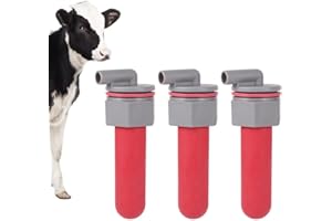 TOHONGADON 3PCS Calf Feeder Pacifier with Fixed Base for Feeding Milk Bucket Cow Nipple Calves Teats Soft Rubber Feeding Teats for Cattle Horse Donkey (Style-2)