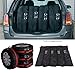 PANAMOO Spare Tire Cover Pack of 4 with Tire Tread Gauge, Best Seasonal Tires and Wheels Protection Covers for Cars, Quality Tire Storage Totes, Black Size: Small/Subcompact